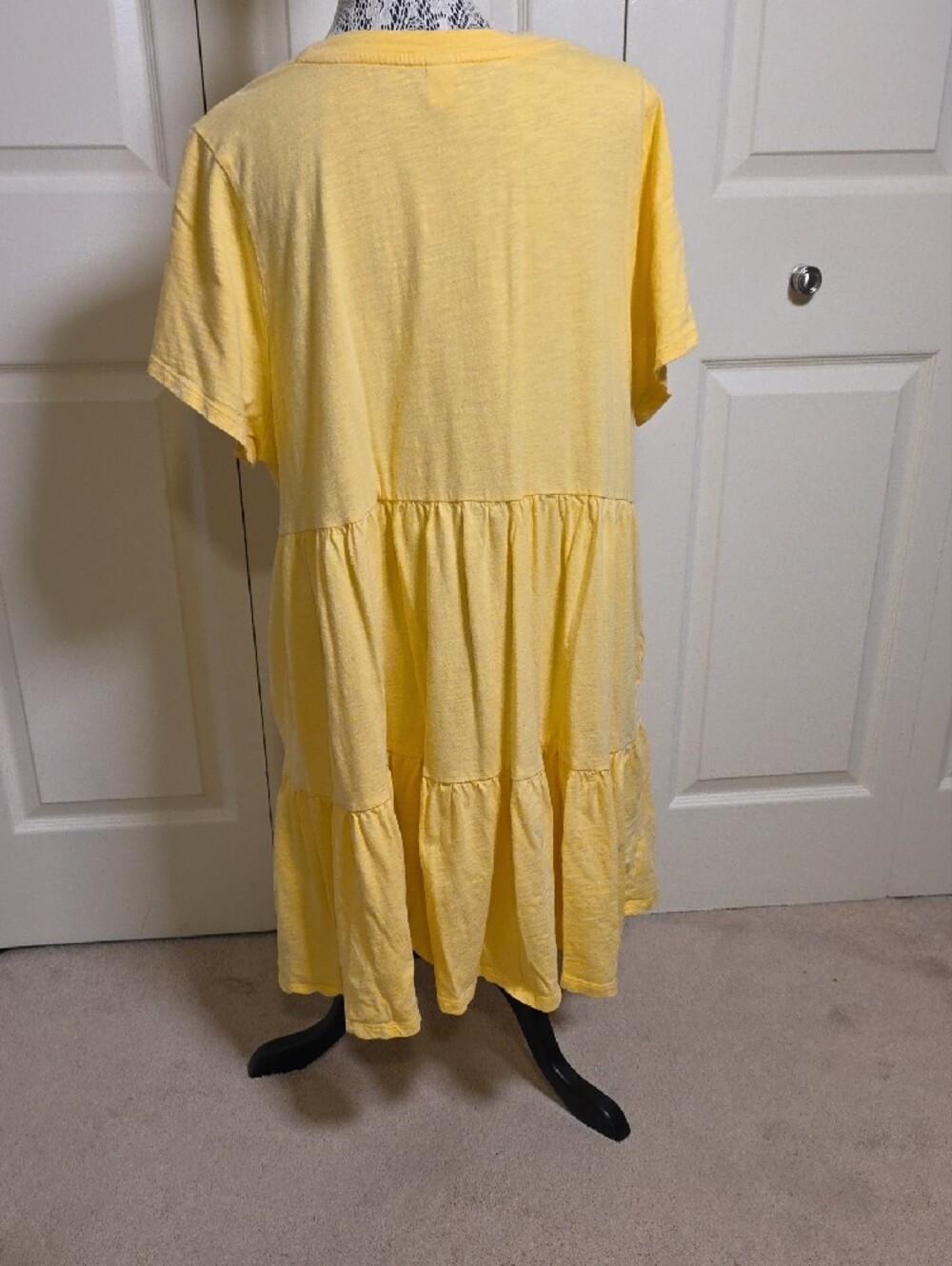 Old Navy Yellow Short Sleeve Tiered Dress - Picture 3 of 3